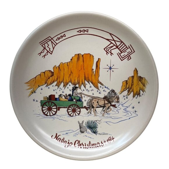 Kay Mellek Original 1974 Navajo Christmas Fourth Edition Plate 10 1/4” - Picture 1 of 3